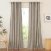 imageNICETOWN Natural Linen Curtains ampamp Drapes for Windows 84 inch Long Rod Pocket ampamp Back Tab Thick Flax Semi Sheer Privacy Assured with Light Filtering for BedroomLiving Room W55 x L84 2 PiecesTaupe