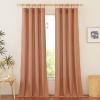 imageNICETOWN Natural Linen Curtains ampamp Drapes for Windows 84 inch Long Rod Pocket ampamp Back Tab Thick Flax Semi Sheer Privacy Assured with Light Filtering for BedroomLiving Room W55 x L84 2 PiecesBurnt Orange