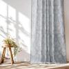 imageNICETOWN Natural Linen Curtains ampamp Drapes for Windows 84 inch Long Rod Pocket ampamp Back Tab Thick Flax Semi Sheer Privacy Assured with Light Filtering for BedroomLiving Room W55 x L84 2 PiecesBlue on Greyish White