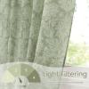 imageNICETOWN Natural Linen Curtains ampamp Drapes for Windows 84 inch Long Rod Pocket ampamp Back Tab Thick Flax Semi Sheer Privacy Assured with Light Filtering for BedroomLiving Room W55 x L84 2 PiecesSage Green on Greyish White