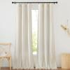 imageNICETOWN Natural Linen Curtains ampamp Drapes for Windows 84 inch Long Rod Pocket ampamp Back Tab Thick Flax Semi Sheer Privacy Assured with Light Filtering for BedroomLiving Room W55 x L84 2 PiecesNatural