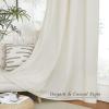 imageNICETOWN Natural Linen Curtains ampamp Drapes for Windows 84 inch Long Rod Pocket ampamp Back Tab Thick Flax Semi Sheer Privacy Assured with Light Filtering for BedroomLiving Room W55 x L84 2 PiecesNatural