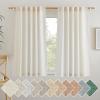 imageNICETOWN Natural Linen Curtains ampamp Drapes for Windows 84 inch Long Rod Pocket ampamp Back Tab Thick Flax Semi Sheer Privacy Assured with Light Filtering for BedroomLiving Room W55 x L84 2 PiecesNatural