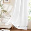 imageNICETOWN Natural Linen Curtains ampamp Drapes for Windows 84 inch Long Rod Pocket ampamp Back Tab Thick Flax Semi Sheer Privacy Assured with Light Filtering for BedroomLiving Room W55 x L84 2 PiecesWhite