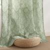 imageNICETOWN Natural Linen Curtains ampamp Drapes for Windows 84 inch Long Rod Pocket ampamp Back Tab Thick Flax Semi Sheer Privacy Assured with Light Filtering for BedroomLiving Room W55 x L84 2 PiecesSage Green on Greyish White