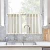 imageNICETOWN Natural Linen Curtains ampamp Drapes for Windows 84 inch Long Rod Pocket ampamp Back Tab Thick Flax Semi Sheer Privacy Assured with Light Filtering for BedroomLiving Room W55 x L84 2 PiecesLinen