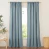 imageNICETOWN Natural Linen Curtains ampamp Drapes for Windows 84 inch Long Rod Pocket ampamp Back Tab Thick Flax Semi Sheer Privacy Assured with Light Filtering for BedroomLiving Room W55 x L84 2 PiecesStone Blue