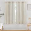 imageNICETOWN Natural Linen Curtains ampamp Drapes for Windows 84 inch Long Rod Pocket ampamp Back Tab Thick Flax Semi Sheer Privacy Assured with Light Filtering for BedroomLiving Room W55 x L84 2 PiecesNatural