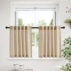 imageNICETOWN Natural Linen Curtains ampamp Drapes for Windows 84 inch Long Rod Pocket ampamp Back Tab Thick Flax Semi Sheer Privacy Assured with Light Filtering for BedroomLiving Room W55 x L84 2 PiecesTaupe
