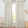 imageNICETOWN Natural Linen Curtains ampamp Drapes for Windows 84 inch Long Rod Pocket ampamp Back Tab Thick Flax Semi Sheer Privacy Assured with Light Filtering for BedroomLiving Room W55 x L84 2 PiecesNatural