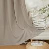 imageNICETOWN Natural Linen Curtains ampamp Drapes for Windows 84 inch Long Rod Pocket ampamp Back Tab Thick Flax Semi Sheer Privacy Assured with Light Filtering for BedroomLiving Room W55 x L84 2 PiecesTaupe