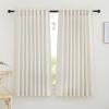 imageNICETOWN Natural Linen Curtains ampamp Drapes for Windows 84 inch Long Rod Pocket ampamp Back Tab Thick Flax Semi Sheer Privacy Assured with Light Filtering for BedroomLiving Room W55 x L84 2 PiecesNatural