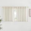 imageNICETOWN Natural Linen Curtains ampamp Drapes for Windows 84 inch Long Rod Pocket ampamp Back Tab Thick Flax Semi Sheer Privacy Assured with Light Filtering for BedroomLiving Room W55 x L84 2 PiecesNatural