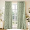 imageNICETOWN Natural Linen Curtains ampamp Drapes for Windows 84 inch Long Rod Pocket ampamp Back Tab Thick Flax Semi Sheer Privacy Assured with Light Filtering for BedroomLiving Room W55 x L84 2 PiecesSage Green on Greyish White