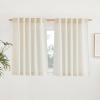 imageNICETOWN Natural Linen Curtains ampamp Drapes for Windows 84 inch Long Rod Pocket ampamp Back Tab Thick Flax Semi Sheer Privacy Assured with Light Filtering for BedroomLiving Room W55 x L84 2 PiecesNatural