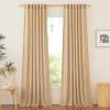 imageNICETOWN Natural Linen Curtains ampamp Drapes for Windows 84 inch Long Rod Pocket ampamp Back Tab Thick Flax Semi Sheer Privacy Assured with Light Filtering for BedroomLiving Room W55 x L84 2 PiecesBurlap