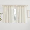 imageNICETOWN Natural Linen Curtains ampamp Drapes for Windows 84 inch Long Rod Pocket ampamp Back Tab Thick Flax Semi Sheer Privacy Assured with Light Filtering for BedroomLiving Room W55 x L84 2 PiecesNatural
