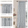 imageNICETOWN Natural Linen Curtains ampamp Drapes for Windows 84 inch Long Rod Pocket ampamp Back Tab Thick Flax Semi Sheer Privacy Assured with Light Filtering for BedroomLiving Room W55 x L84 2 PiecesBlue on Greyish White