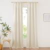 imageNICETOWN Natural Linen Curtains ampamp Drapes for Windows 84 inch Long Rod Pocket ampamp Back Tab Thick Flax Semi Sheer Privacy Assured with Light Filtering for BedroomLiving Room W55 x L84 2 PiecesNatural