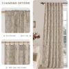 imageNICETOWN Natural Linen Curtains ampamp Drapes for Windows 84 inch Long Rod Pocket ampamp Back Tab Thick Flax Semi Sheer Privacy Assured with Light Filtering for BedroomLiving Room W55 x L84 2 PiecesBrown on Greyish White