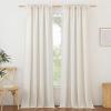 imageNICETOWN Natural Linen Curtains ampamp Drapes for Windows 84 inch Long Rod Pocket ampamp Back Tab Thick Flax Semi Sheer Privacy Assured with Light Filtering for BedroomLiving Room W55 x L84 2 PiecesNatural
