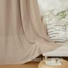 imageNICETOWN Natural Linen Curtains ampamp Drapes for Windows 84 inch Long Rod Pocket ampamp Back Tab Thick Flax Semi Sheer Privacy Assured with Light Filtering for BedroomLiving Room W55 x L84 2 PiecesCamel