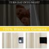 imageNICETOWN Natural Thick Linen 100 Blackout Farmhouse Curtain 2 Layers Panels 84 inch for Bedroom 52x84 Sound Blocking Privacy Window Treatments Bronze Grommet Wall Decor for Living Room 2 PiecesNatural