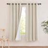 imageNICETOWN Natural Thick Linen 100 Blackout Farmhouse Curtain 2 Layers Panels 84 inch for Bedroom 52x84 Sound Blocking Privacy Window Treatments Bronze Grommet Wall Decor for Living Room 2 PiecesNatural