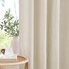 imageNICETOWN Natural Thick Linen 100 Blackout Farmhouse Curtain 2 Layers Panels 84 inch for Bedroom 52x84 Sound Blocking Privacy Window Treatments Bronze Grommet Wall Decor for Living Room 2 PiecesNatural