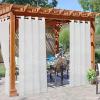 imageNICETOWN Outdoor ampamp Indoor Sheer Curtains 84 inches Long 2 Panels Waterproof Sheer Texture Panels for Living Room Decoration Curtains with Rustproof Grommets for PatioGazebo W54 x L84 WhiteIvory