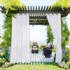imageNICETOWN Outdoor ampamp Indoor Sheer Curtains 84 inches Long 2 Panels Waterproof Sheer Texture Panels for Living Room Decoration Curtains with Rustproof Grommets for PatioGazebo W54 x L84 WhiteWhite