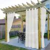 imageNICETOWN Outdoor ampamp Indoor Sheer Curtains 84 inches Long 2 Panels Waterproof Sheer Texture Panels for Living Room Decoration Curtains with Rustproof Grommets for PatioGazebo W54 x L84 WhiteBeige