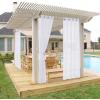 imageNICETOWN Outdoor ampamp Indoor Sheer Curtains 84 inches Long 2 Panels Waterproof Sheer Texture Panels for Living Room Decoration Curtains with Rustproof Grommets for PatioGazebo W54 x L84 WhiteWhite
