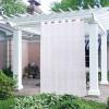imageNICETOWN Outdoor ampamp Indoor Sheer Curtains 84 inches Long 2 Panels Waterproof Sheer Texture Panels for Living Room Decoration Curtains with Rustproof Grommets for PatioGazebo W54 x L84 WhiteWhite