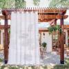 imageNICETOWN Outdoor ampamp Indoor Sheer Curtains 84 inches Long 2 Panels Waterproof Sheer Texture Panels for Living Room Decoration Curtains with Rustproof Grommets for PatioGazebo W54 x L84 WhiteWhite