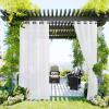 imageNICETOWN Outdoor ampamp Indoor Sheer Curtains 84 inches Long 2 Panels Waterproof Sheer Texture Panels for Living Room Decoration Curtains with Rustproof Grommets for PatioGazebo W54 x L84 WhiteIvory