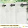 imageNICETOWN Outdoor ampamp Indoor Sheer Curtains 84 inches Long 2 Panels Waterproof Sheer Texture Panels for Living Room Decoration Curtains with Rustproof Grommets for PatioGazebo W54 x L84 WhiteBeige