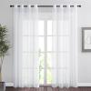 imageNICETOWN Outdoor ampamp Indoor Sheer Curtains 84 inches Long 2 Panels Waterproof Sheer Texture Panels for Living Room Decoration Curtains with Rustproof Grommets for PatioGazebo W54 x L84 WhiteWhite