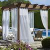 imageNICETOWN Outdoor ampamp Indoor Sheer Curtains 84 inches Long 2 Panels Waterproof Sheer Texture Panels for Living Room Decoration Curtains with Rustproof Grommets for PatioGazebo W54 x L84 WhiteWhite