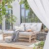 imageNICETOWN Outdoor ampamp Indoor Sheer Curtains 84 inches Long 2 Panels Waterproof Sheer Texture Panels for Living Room Decoration Curtains with Rustproof Grommets for PatioGazebo W54 x L84 WhiteWhite