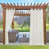 imageNICETOWN Outdoor ampamp Indoor Sheer Curtains 84 inches Long 2 Panels Waterproof Sheer Texture Panels for Living Room Decoration Curtains with Rustproof Grommets for PatioGazebo W54 x L84 WhiteBeige