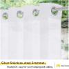imageNICETOWN Outdoor ampamp Indoor Sheer Curtains 84 inches Long 2 Panels Waterproof Sheer Texture Panels for Living Room Decoration Curtains with Rustproof Grommets for PatioGazebo W54 x L84 WhiteWhite