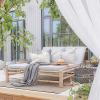 imageNICETOWN Outdoor ampamp Indoor Sheer Curtains 84 inches Long 2 Panels Waterproof Sheer Texture Panels for Living Room Decoration Curtains with Rustproof Grommets for PatioGazebo W54 x L84 WhiteWhite