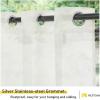 imageNICETOWN Outdoor ampamp Indoor Sheer Curtains 84 inches Long 2 Panels Waterproof Sheer Texture Panels for Living Room Decoration Curtains with Rustproof Grommets for PatioGazebo W54 x L84 WhiteBeige