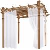 imageNICETOWN Outdoor ampamp Indoor Sheer Curtains 84 inches Long 2 Panels Waterproof Sheer Texture Panels for Living Room Decoration Curtains with Rustproof Grommets for PatioGazebo W54 x L84 WhiteWhite