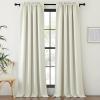 imageNICETOWN Room Darkening Curtains 84 inch Length 2 Panels Set Dual Rod Pockets ampamp Hook Belt Light Blocking Thermal Curtains Sound Reducing Window Treatments for Living Room Natural W52 x L84Natural