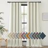 imageNICETOWN Room Darkening Curtains 84 inch Length 2 Panels Set Dual Rod Pockets ampamp Hook Belt Light Blocking Thermal Curtains Sound Reducing Window Treatments for Living Room Natural W52 x L84Natural