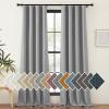 imageNICETOWN Room Darkening Curtains 84 inch Length 2 Panels Set Dual Rod Pockets ampamp Hook Belt Light Blocking Thermal Curtains Sound Reducing Window Treatments for Living Room Natural W52 x L84Light Grey