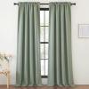 imageNICETOWN Room Darkening Curtains 84 inch Length 2 Panels Set Dual Rod Pockets ampamp Hook Belt Light Blocking Thermal Curtains Sound Reducing Window Treatments for Living Room Natural W52 x L84Sage Green