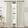 imageNICETOWN Room Darkening Curtains 84 inch Length 2 Panels Set Dual Rod Pockets ampamp Hook Belt Light Blocking Thermal Curtains Sound Reducing Window Treatments for Living Room Natural W52 x L84Natural